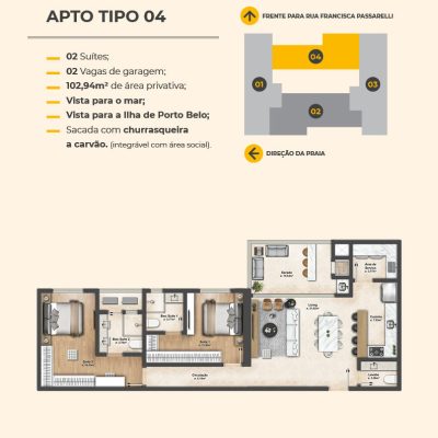 Apartamento à venda no Yellow Prime Home Residence