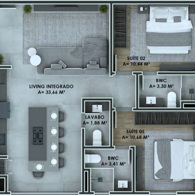 Apartamento à venda no Downtown Boulevard Residence